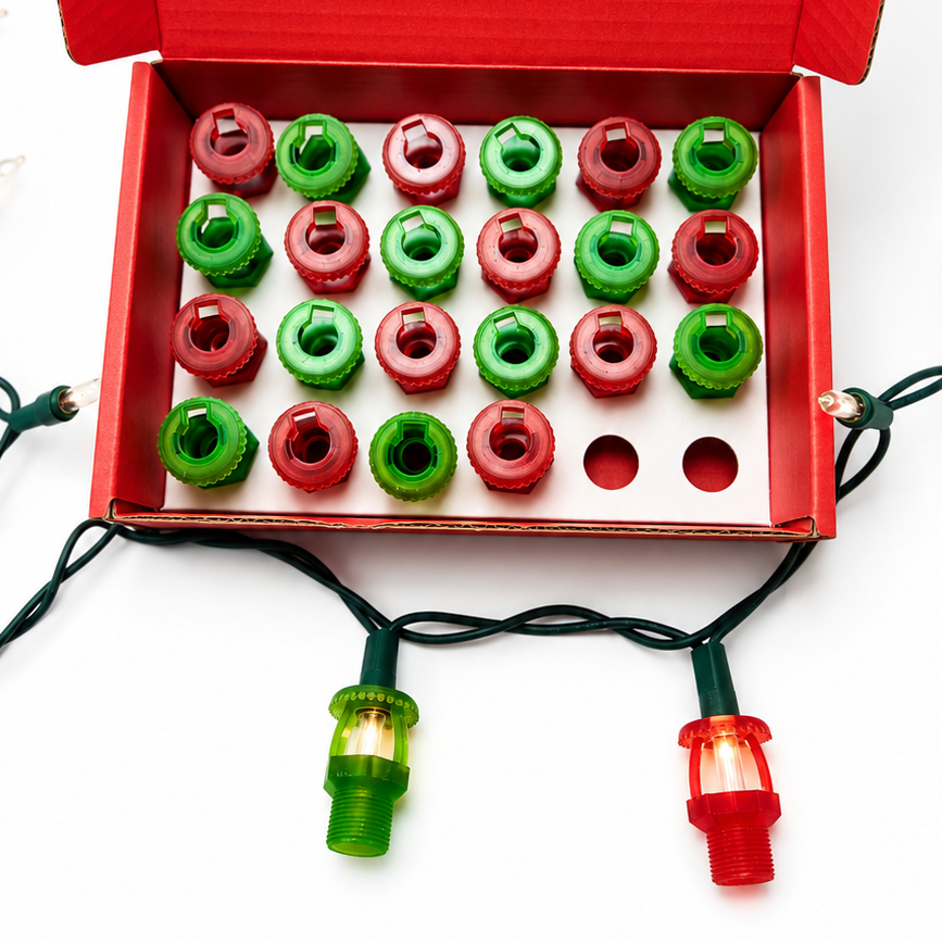 12-Pack Fire Sprinkler String Light Covers – Fits Mini Lights