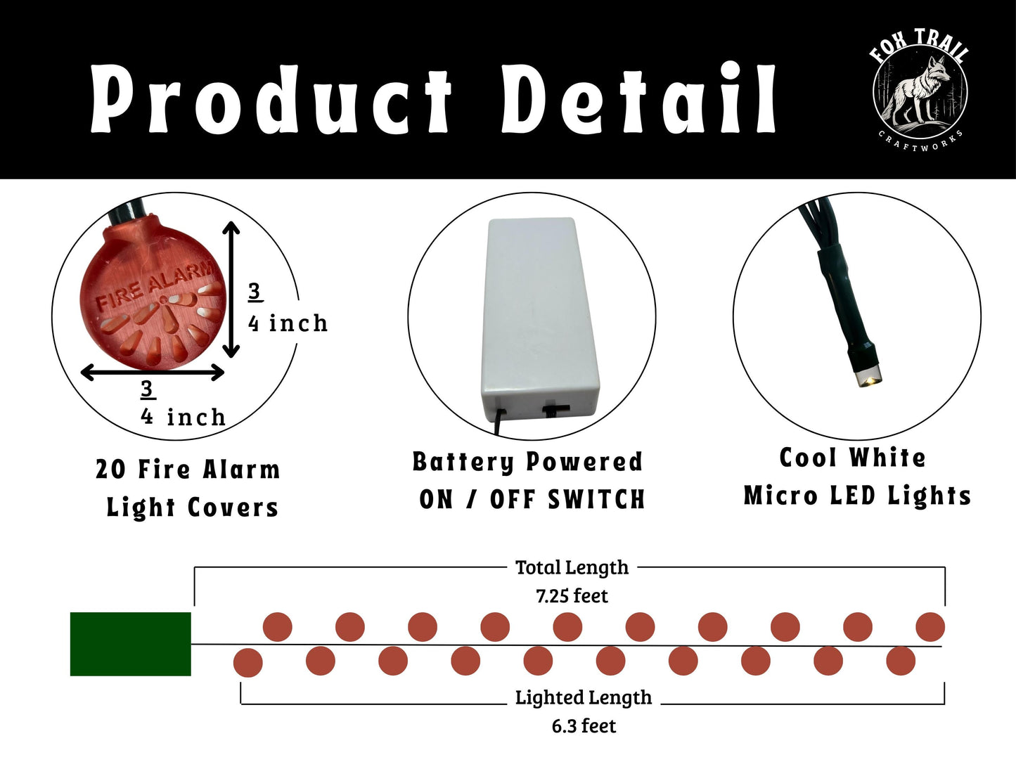 Fire Alarm Water Gong LED String Lights – Battery Operated