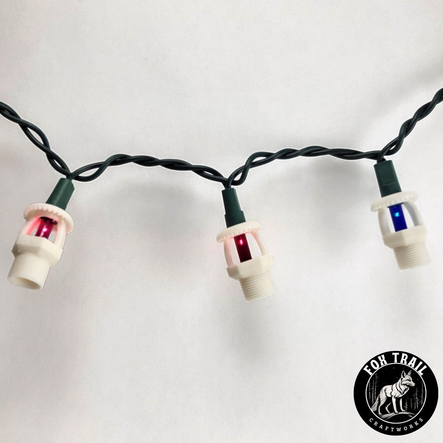 Fire Sprinkler String Lights – Multi‑Color with Clear or White Covers
