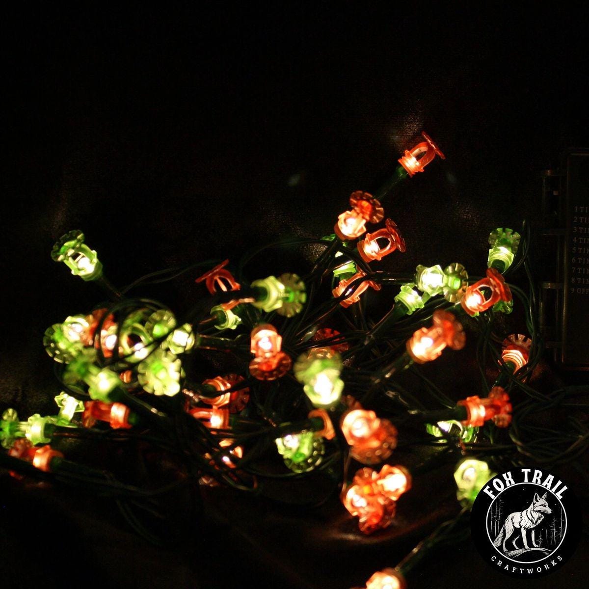 Fire Sprinkler LED String Lights – White, Battery Powered (8 Mode)