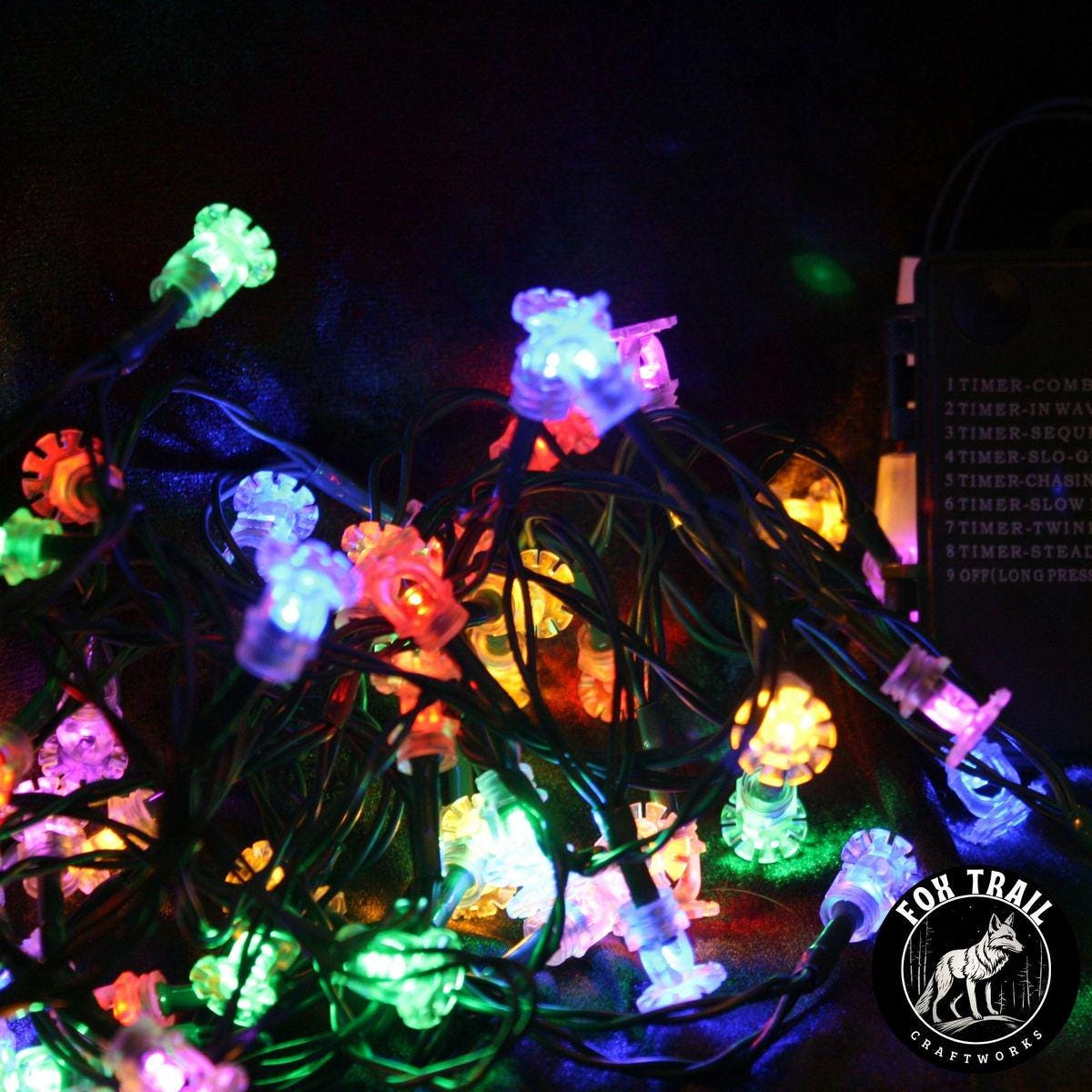 Fire Sprinkler LED String Lights – Multi-Color Bulb, Battery Powered (8 Mode)