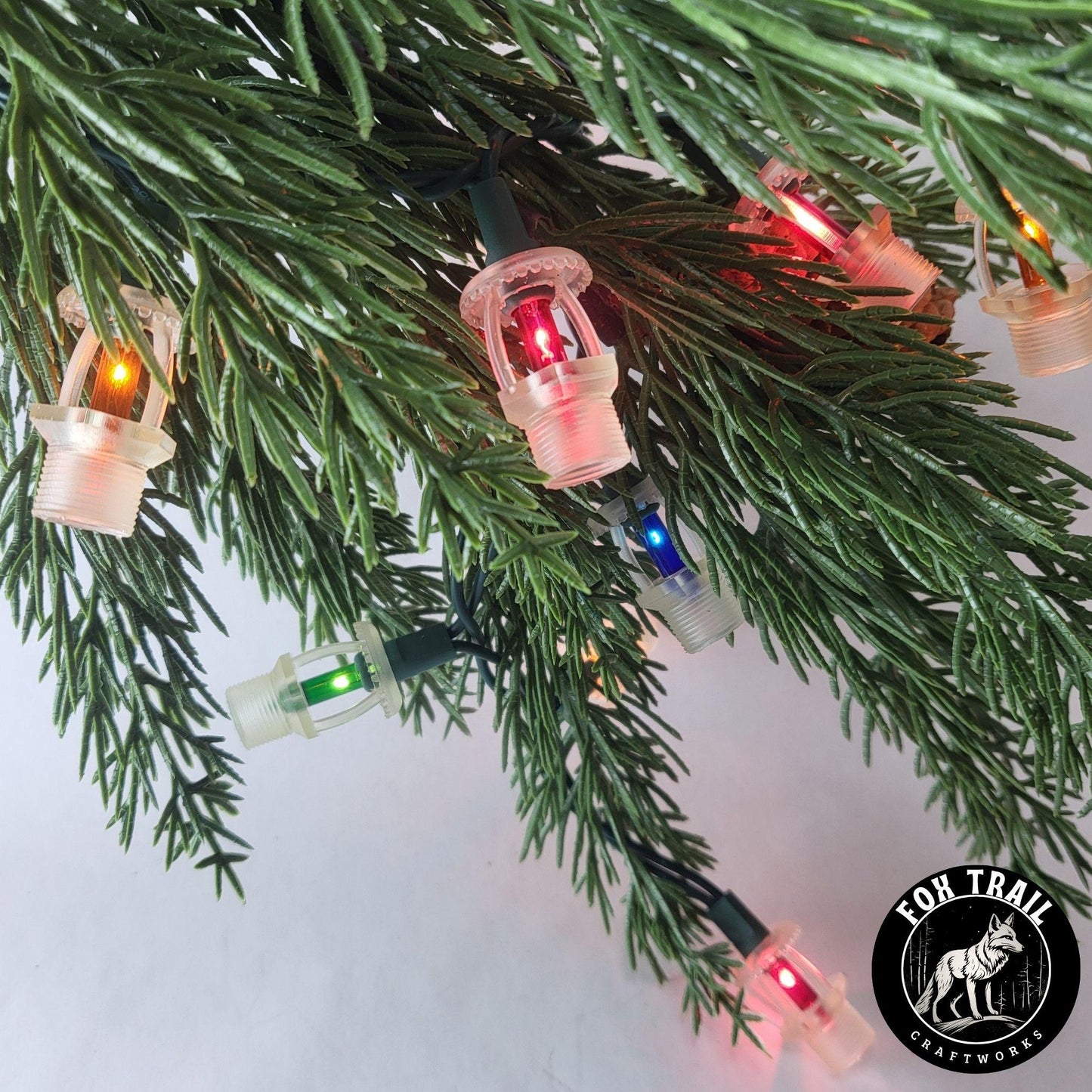 Fire Sprinkler String Lights – Multi‑Color with Clear or White Covers