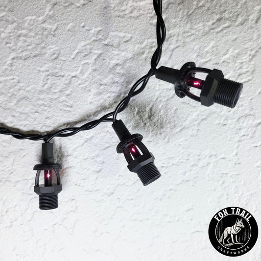 Fire Sprinkler String Lights – 20 Purple Bulbs with Black Covers