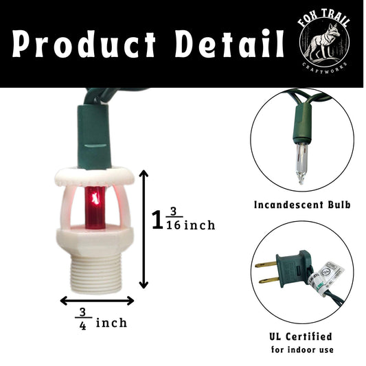 Fire Sprinkler String Lights – Multi‑Color with Clear or White Covers