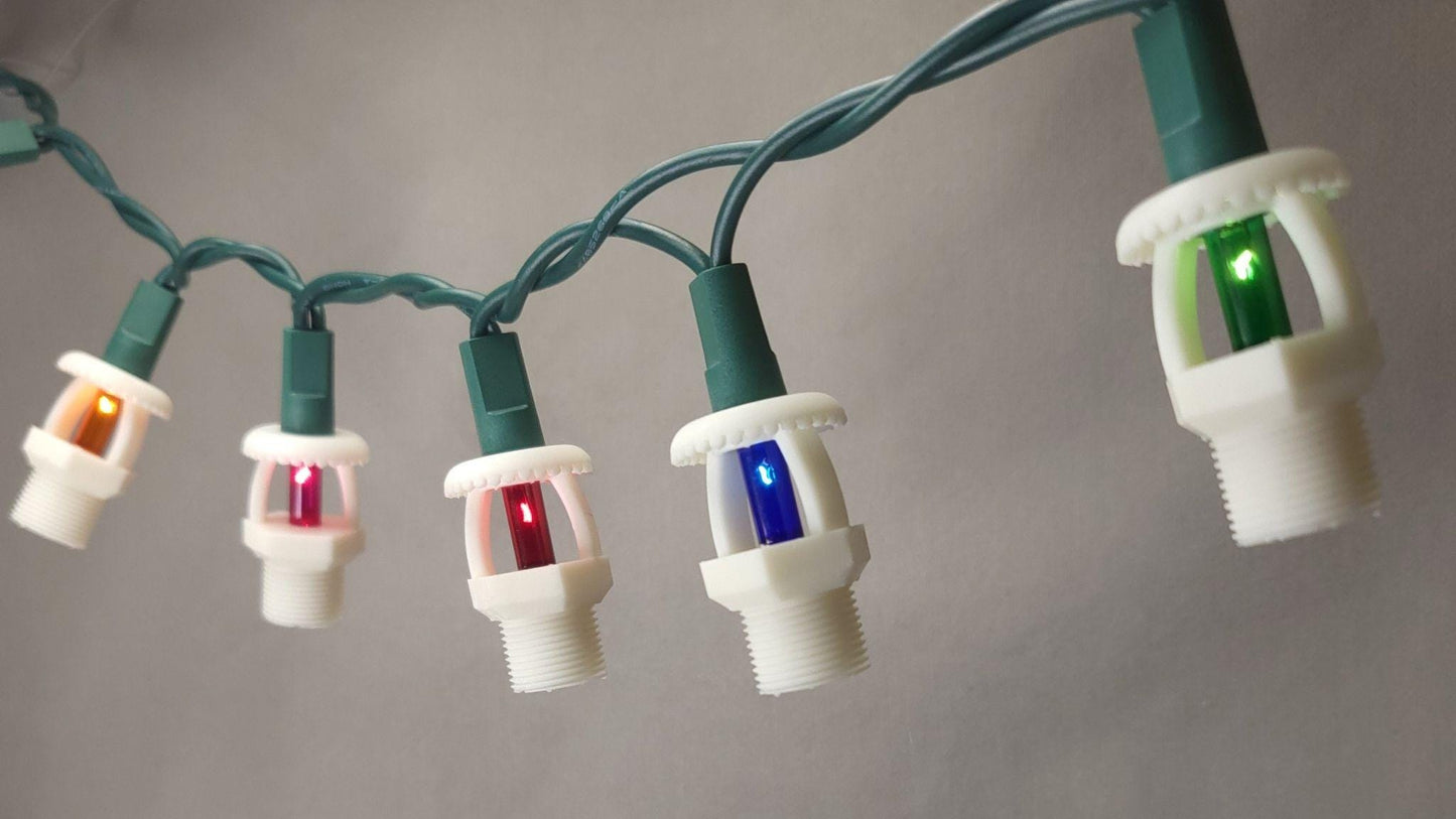 Fire Sprinkler String Lights – Multi‑Color with Clear or White Covers