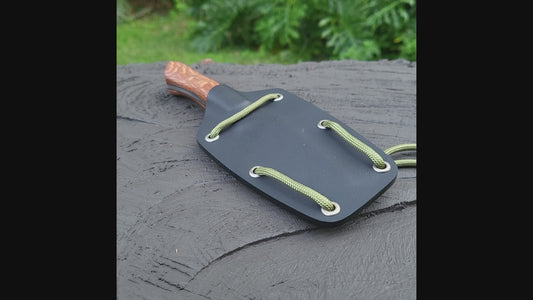 6.5" Custom Neck Knife - S30V Steel, Lacewood Handle, Kydex Sheath