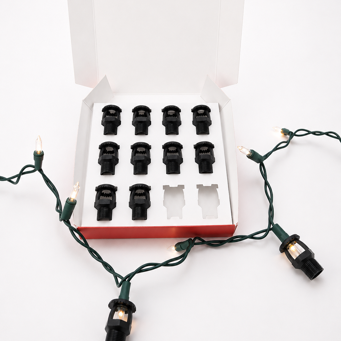 12-Pack Fire Sprinkler String Light Covers – Fits Mini Lights