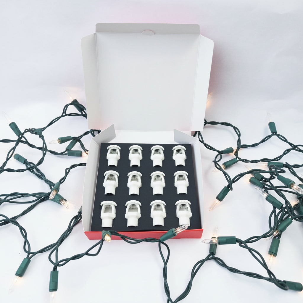 12-Pack Fire Sprinkler String Light Covers – Fits Mini Lights