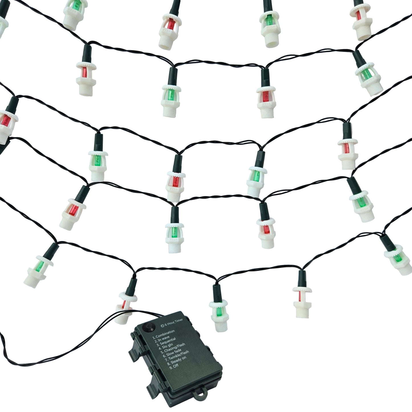 Upright Fire Sprinkler Christmas Lights – Battery Powered (50 LED)