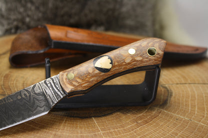 Custom Damascus Neck Knife