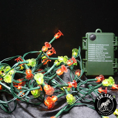 Fire Sprinkler LED String Lights – White, Battery Powered (8 Mode)