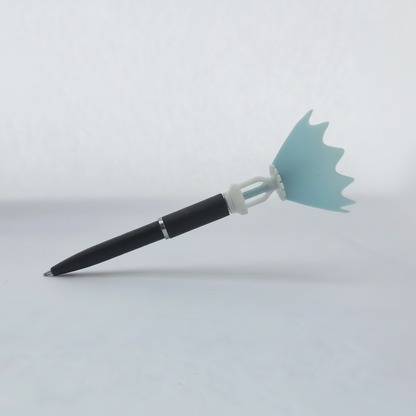 fire sprinkler fidget pen with out its stylus cap on a white background